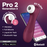 Вакуумний кліторальний стимулятор Satisfyer Pro 2 Generation 3 with Liquid Air Connect App Wіnе Red — Переглянути зображення 2