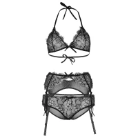 Мереживний комплект зі стразами Leg Avenue Bright Lights Rhinestone S (трусики, бра, пояс для панчіх) — Переглянути зображення 5