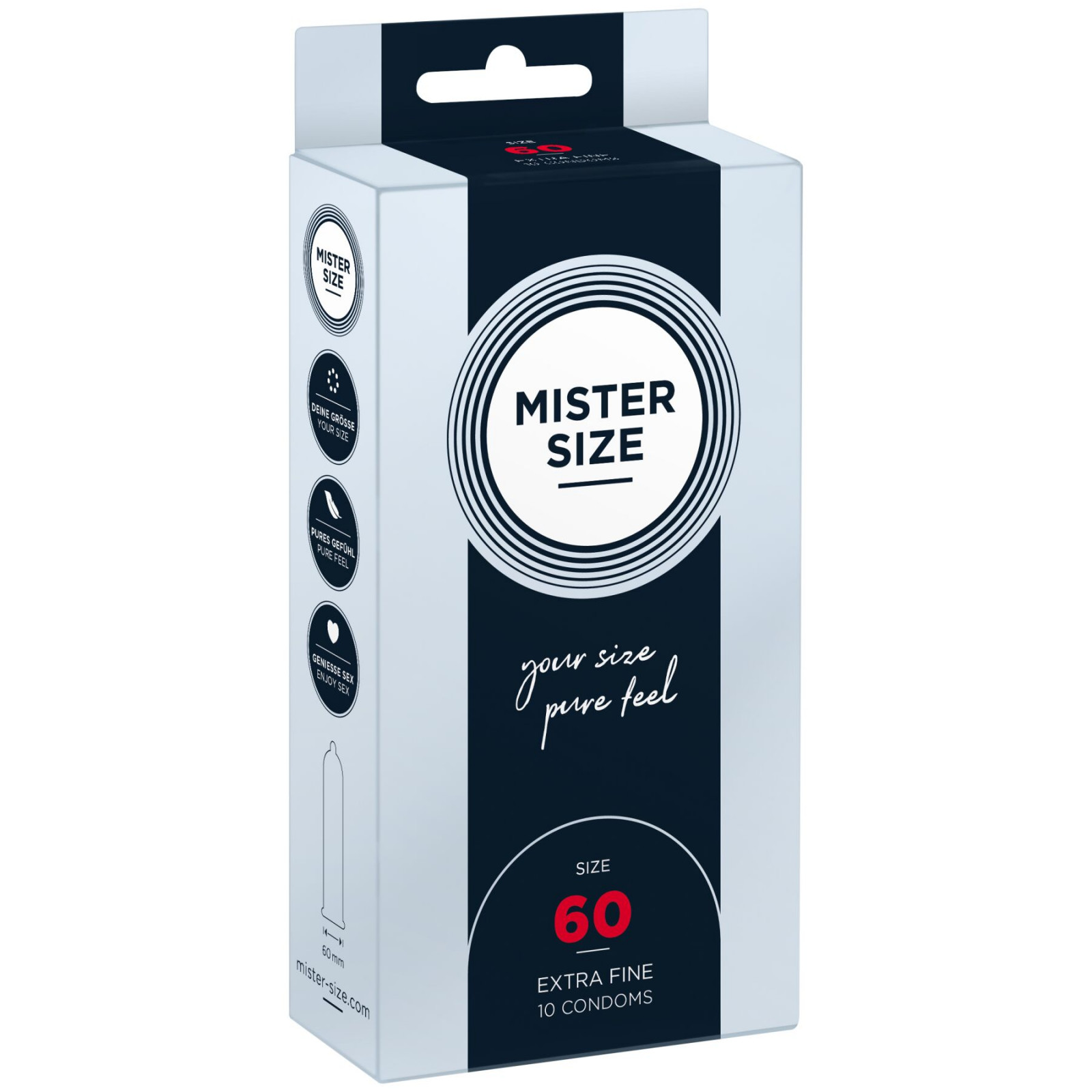 Презервативи Mister Size - pure feel - 60 (10 condoms), товщина 0,05 мм