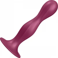 Дилдо Satisfyer Double Ball-R Red, унісекс, рухомі кульки всередині, на присосці — Просмотреть изображение 1