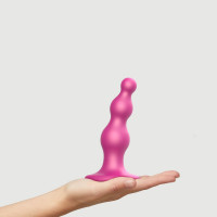 Насадка для страпона Strap-On-Me Dildo Plug Beads Framboise Metallic S Насадка для страпона Strap-On-Me Dildo Plug Beads Framboise Metallic S