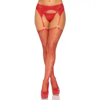 Пояс для панчіх зі стразами Leg Avenue Rhinestone Garterbelt Red One Size — Переглянути зображення 1