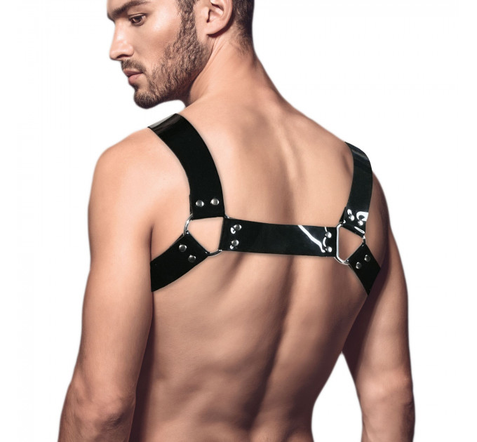 Чоловіча портупея на груди Feral Feelings - Bulldog Harness Black