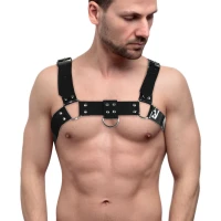 Чоловіча портупея на груди Feral Feelings - Bulldog Harness Black — Переглянути зображення 1
