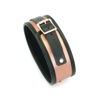 Широкий нашийник з повідцем Liebe Seele Rose Gold Memory Collar with Leash, натуральна шкіра — Переглянути зображення 4