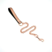 Широкий нашийник з повідцем Liebe Seele Rose Gold Memory Collar with Leash, натуральна шкіра — Переглянути зображення 6
