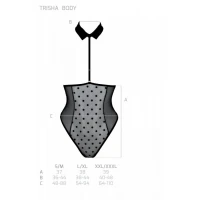 Еротичне боді Passion TRISHA BODY, L/XL, black, з відкритими чашками — Переглянути зображення 5