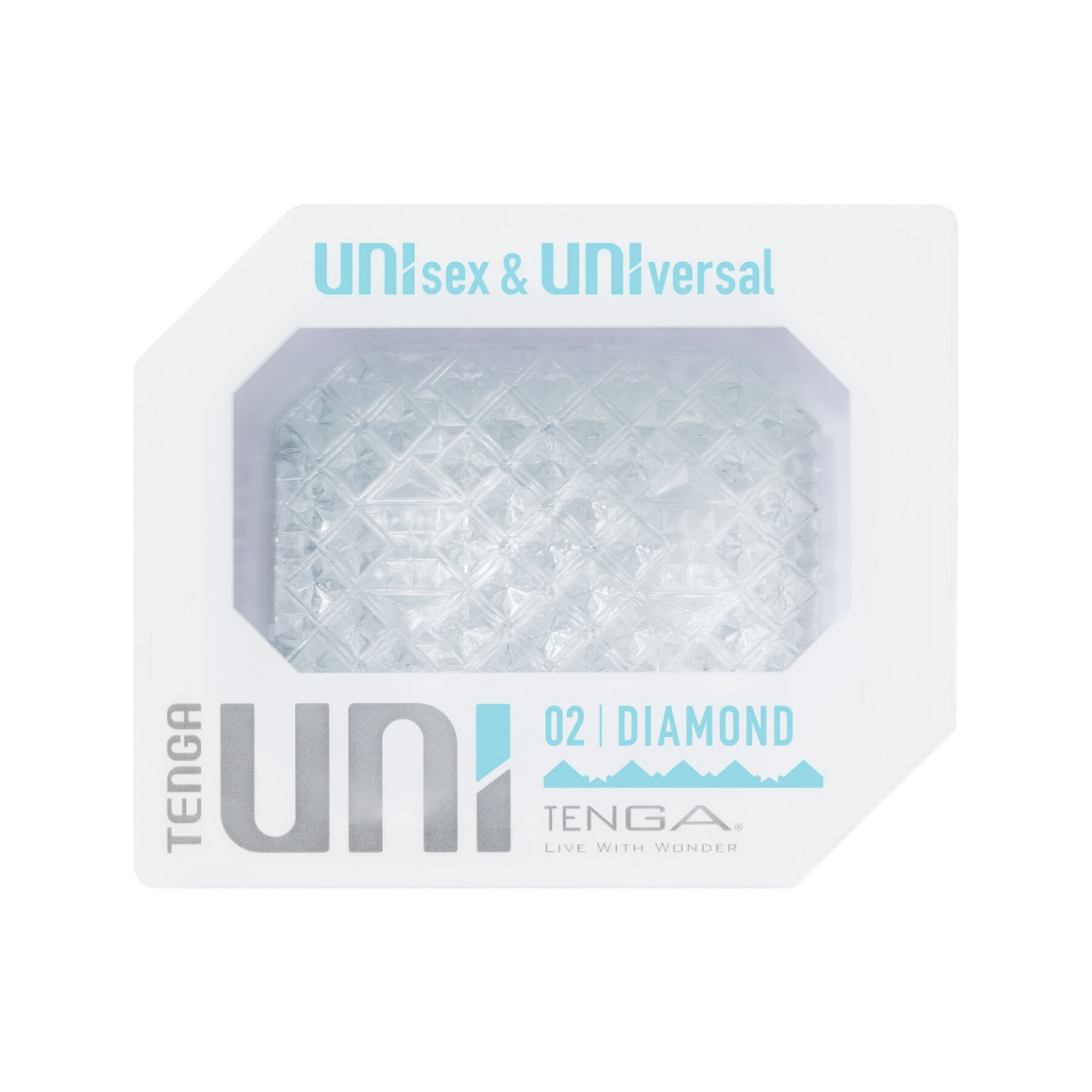Унісекс-стимулятор Tenga UNI Diamond, білий, із зубчастим рельєфом, лубрикант у комплекті