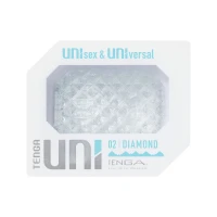Унісекс-стимулятор Tenga UNI Diamond, білий, із зубчастим рельєфом, лубрикант у комплекті — Переглянути зображення 1