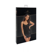 Сукня Noir Handmade F307 Mirage, L, black, міні, під латекс, відкрита спина, декор зі стразів — Переглянути зображення 7