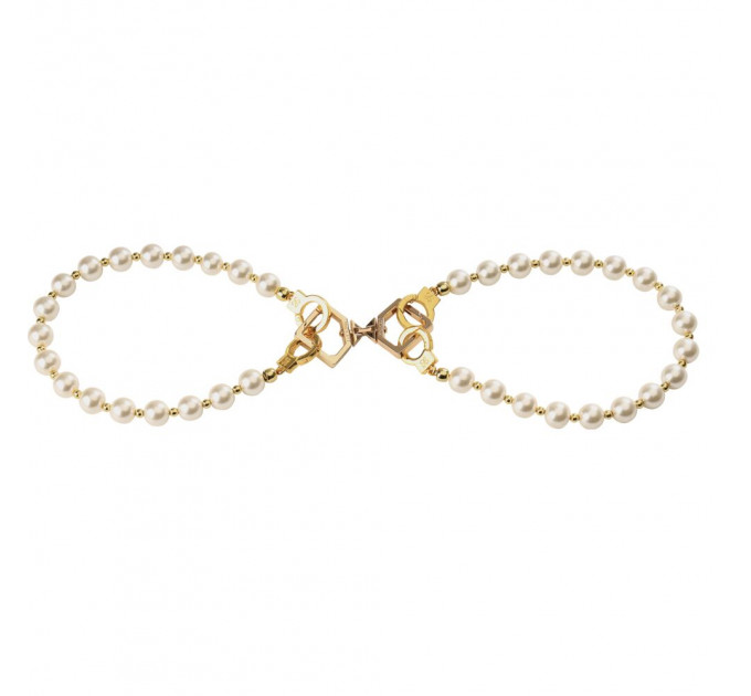 Перлинні наручники та поножі LOCKINK Pearl Handcuffs & Anklecuffs