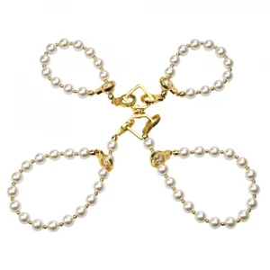 Перлинні наручники та поножі LOCKINK Pearl Handcuffs & Anklecuffs