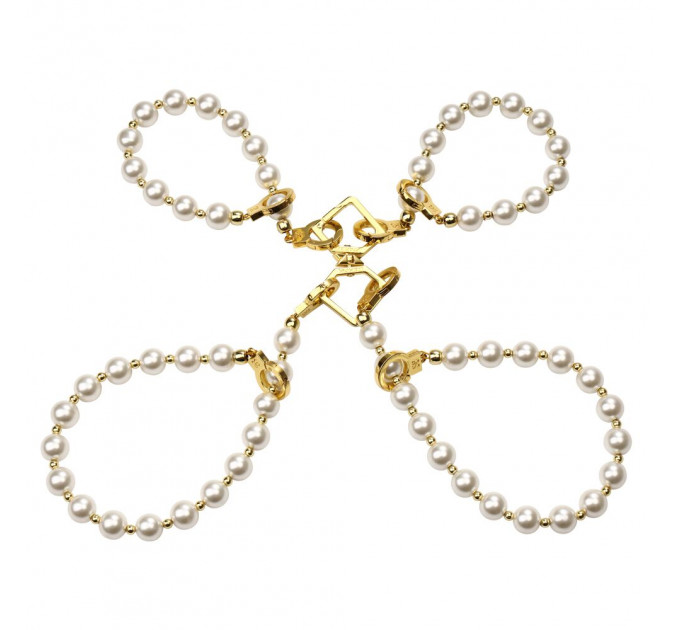 Перлинні наручники та поножі LOCKINK Pearl Handcuffs & Anklecuffs