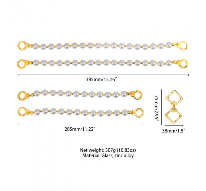 Перлинні наручники та поножі LOCKINK Pearl Handcuffs & Anklecuffs