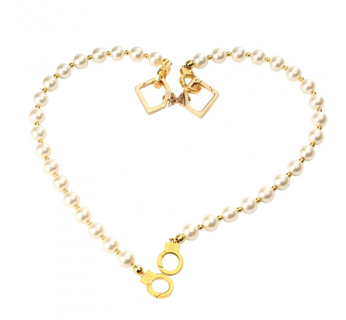 Перлинні наручники та поножі LOCKINK Pearl Handcuffs & Anklecuffs