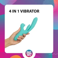 Вібратор-кролик із вагінальним відростком Good Vibes Only – Lisa Thrusting Rabbit Vibrator with G-Spot Stimulator — Переглянути зображення 10