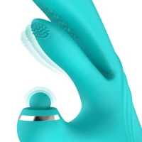 Вібратор-кролик із вагінальним відростком Good Vibes Only – Lisa Thrusting Rabbit Vibrator with G-Spot Stimulator — Переглянути зображення 5