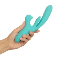 Вібратор-кролик із вагінальним відростком Good Vibes Only – Lisa Thrusting Rabbit Vibrator with G-Spot Stimulator — Переглянути зображення 7