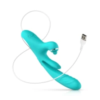 Вібратор-кролик із вагінальним відростком Good Vibes Only – Lisa Thrusting Rabbit Vibrator with G-Spot Stimulator — Переглянути зображення 6