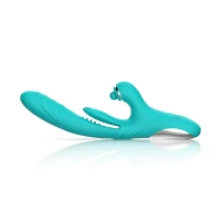 Вібратор-кролик із вагінальним відростком Good Vibes Only – Lisa Thrusting Rabbit Vibrator with G-Spot Stimulator — Переглянути зображення 3