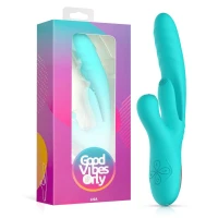 Вібратор-кролик із вагінальним відростком Good Vibes Only – Lisa Thrusting Rabbit Vibrator with G-Spot Stimulator — Переглянути зображення 8