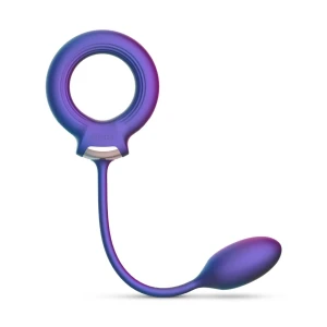 Эрекционное виброкольцо с виброяйцом Hueman - Eclipse Anal Vibrator