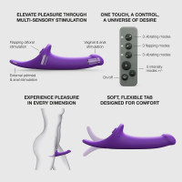 Вібронасадка для страпону з вакуумною стимуляцією Strap-On-Me Multi Orgasm Dildo L Purple — Переглянути зображення 3
