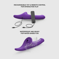 Вібронасадка для страпону з вакуумною стимуляцією Strap-On-Me Multi Orgasm Dildo L Purple — Переглянути зображення 4