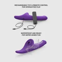 Вибронасадка для страпона с вакуумной стимуляцией Strap-On-Me Multi Orgasm Dildo L Purple — Просмотреть изображение 4