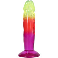 Дилдо Doc Johnson Crystal Jellies - 6.5 Inch Classic Dong - Rainbow — Просмотреть изображение 4