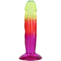 Фалоімітатор Doc Johnson Crystal Jellies - 6.5 Inch Classic Dong - Rainbow — Переглянути зображення 4
