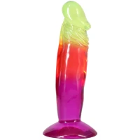 Фалоімітатор Doc Johnson Crystal Jellies - 6.5 Inch Classic Dong - Rainbow — Переглянути зображення 2