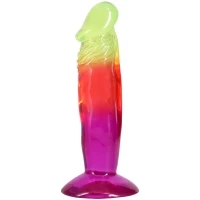 Фалоімітатор Doc Johnson Crystal Jellies - 6.5 Inch Classic Dong - Rainbow — Переглянути зображення 1
