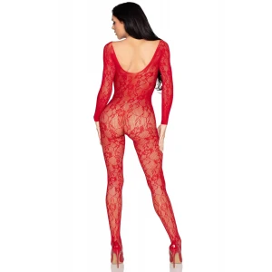 Бодістокінг Leg Avenue Crotchless Fishnet Bodystocking One Size Red