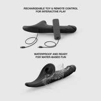 Вібронасадка для страпону з вакуумною стимуляцією Strap-On-Me Multi Orgasm Realistic Dildo M Black — Переглянути зображення 4
