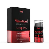 Рідкий вібратор Intt Vibration Strawberry (15 мл) (м'яте паковання!!!) — Переглянути зображення 1