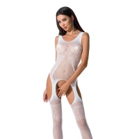 Бодістокінг Passion BS061 white, комбінезон, імітація панчіх — Просмотреть изображение 1