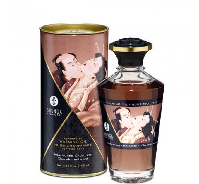 Розігрівальна олія Shunga Aphrodisiac Warming Oil – Intoxicating Chocolate (100 мл) без цукру