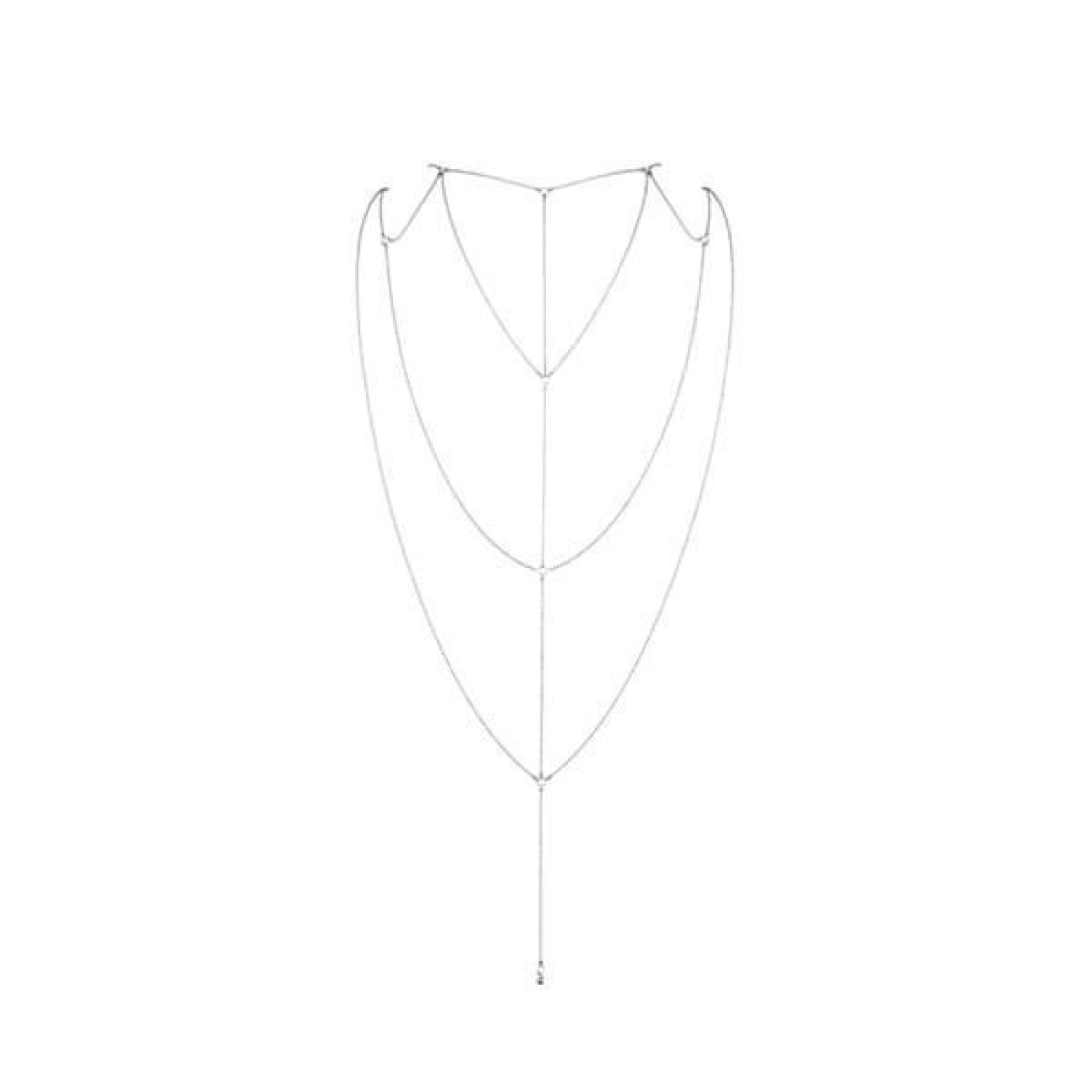 Ланцюжок для спини Bijoux Indiscrets Magnifique Back and Cleavage Chain - Silver, прикраса для тіла