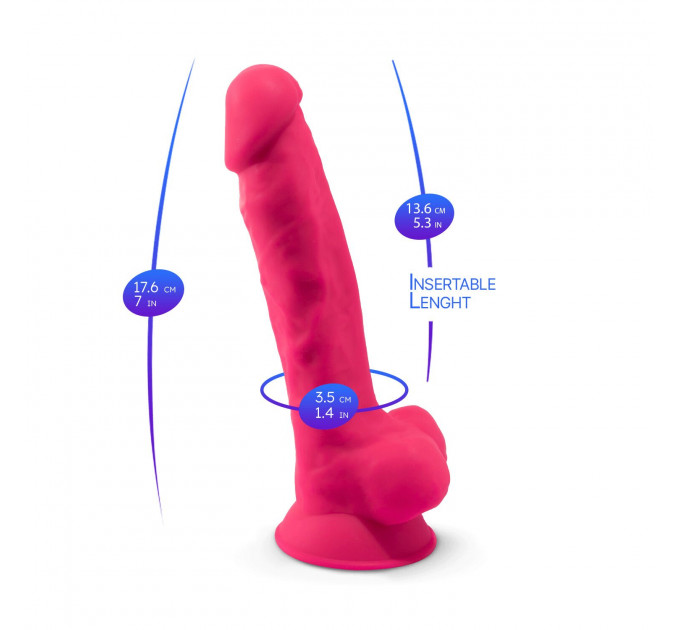 Фаллоимитатор SilexD Johnny Pink (MODEL 1 size 7in), двухслойный, силикон+Silexpan, диаметр 3,8см