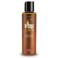 Зігрівальний масажний гель Sensuva Sizzle Lips Salted Caramel (125 мл), без цукру, їстівний — Переглянути зображення 1