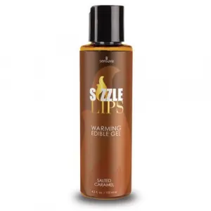 Зігрівальний масажний гель Sensuva Sizzle Lips Salted Caramel (125 мл), без цукру, їстівний