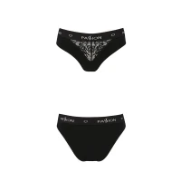 Трусики з широкою гумкою і мереживом Passion PS001 PANTIES M, black — Переглянути зображення 5