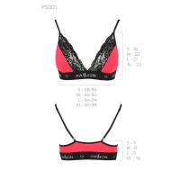 Еластичний топ з мереживом Passion PS001 TOP XL, red-black — Переглянути зображення 5