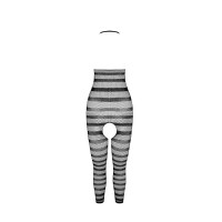 Сетчатый бодистокинг с открытым животом Passion BS081 black Сетчатый бодистокинг с открытым животом Passion BS081 black