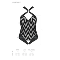 Сітчастий боді з халтером та ритмічним малюнком Passion Hima Body L/XL, black — Переглянути зображення 5