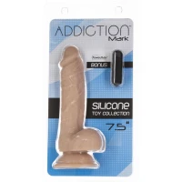 Реалістичний фалоімітатор на присосці ADDICTION — Mark 7,5″ Dildo With Balls, Beige — Переглянути зображення 6