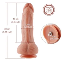 Ультрареалістичний фалоімітатор для секс-машин Hismith 8.3″ 2-layers Silicone Flesh Dildo, 2-шаровий — Переглянути зображення 12