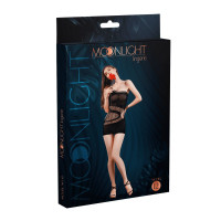 Мини-платье на одно плечо Moonlight Model 12 XS-L Black, вертикальная бахрома Мини-платье на одно плечо Moonlight Model 12 XS-L Black, вертикальная бахрома