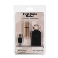 Віброкуля PowerBullet First-Class Bullet 2.5″ з Key Chain Pouch, Rose Gold, 9 режимів вібрації — Переглянути зображення 8